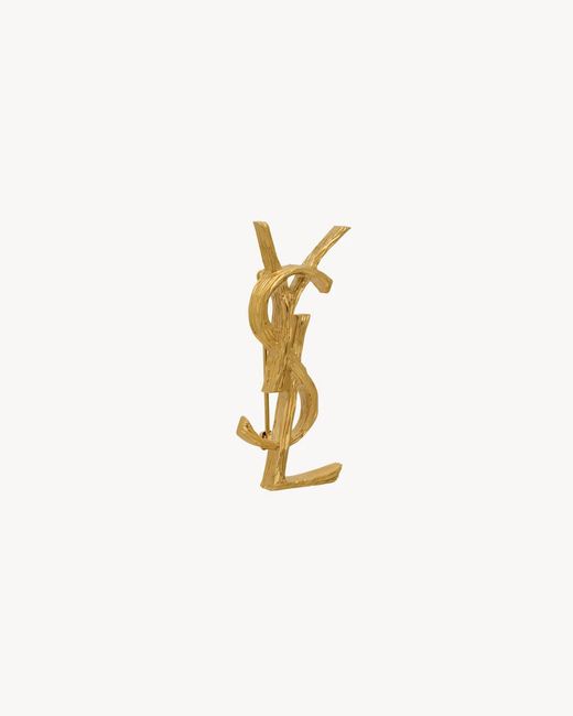 Saint Laurent White Cassandre Pin