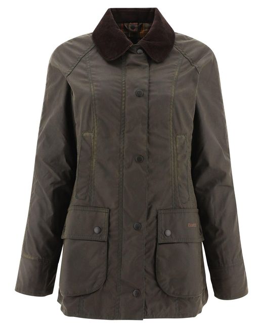 Barbour Gray "Beadnell" Waxed Jacket