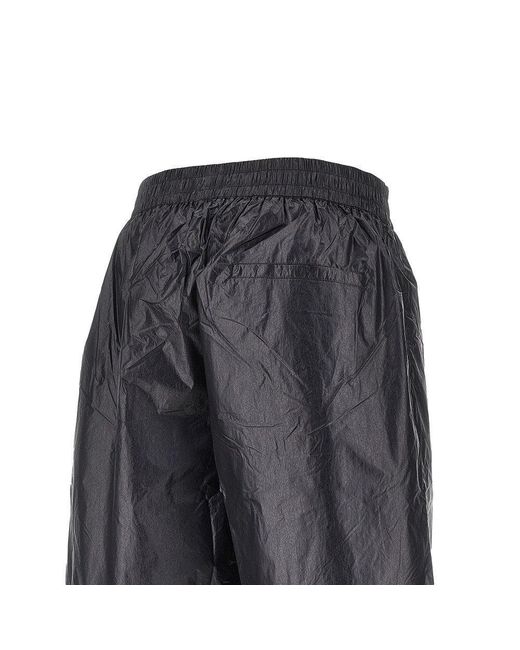 Arte' Gray Nylon Shorts With Logo Print for men