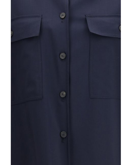 Weekend by Maxmara Blue Cropped Shirt Jacket Mulino