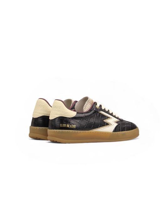 Moaconcept Black Club Crocodile Effect Sneakers