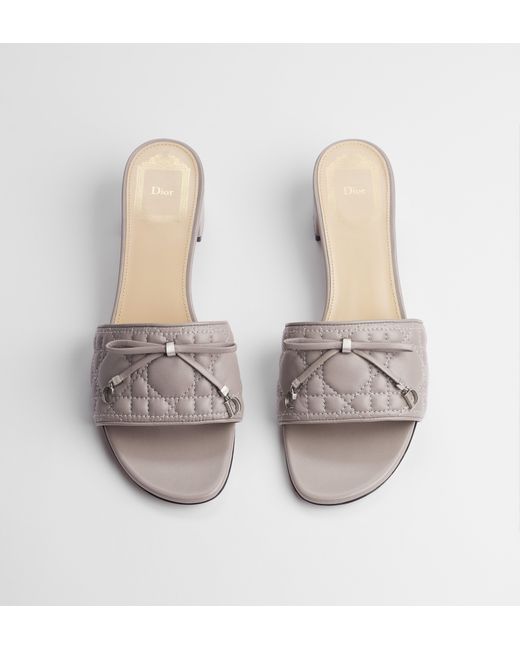 Dior White "Cannage Heeled Slide 35Mm" Heeled Sandals