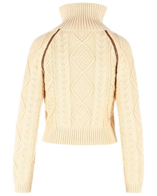 DIESEL Natural 'Intelle' Dark Ivory Cotton And Wool Sweater