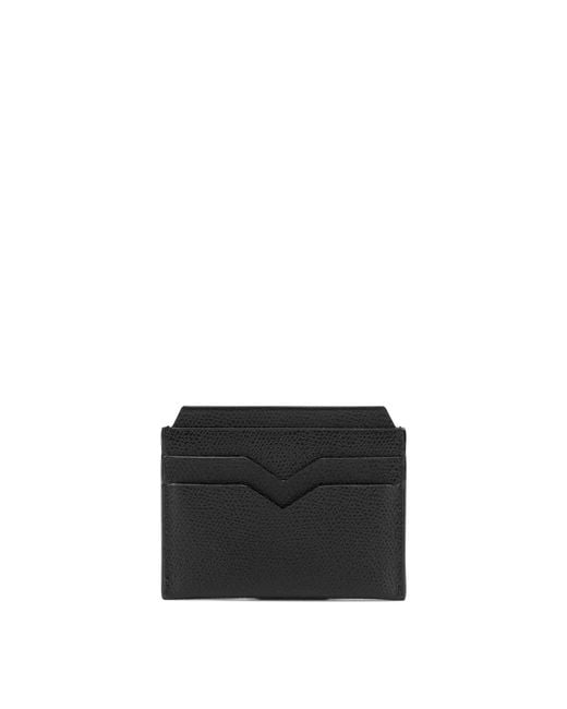 Valextra Black 4 Cc Card Holder for men