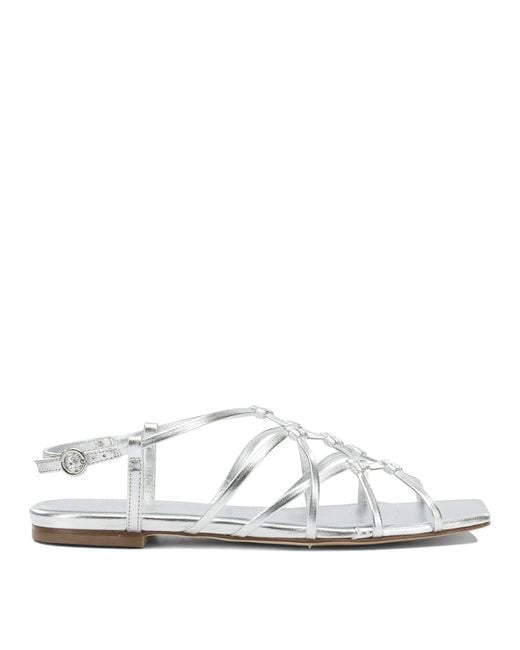 Aeyde White "Anisa" Low Sandals