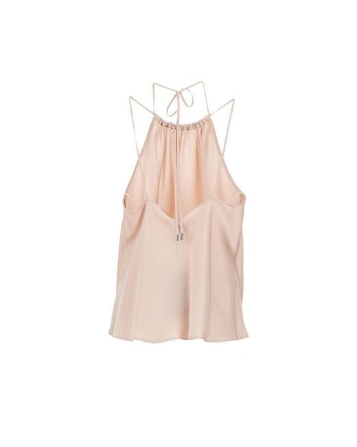 Pinko Pink Satin Halter Neck Top