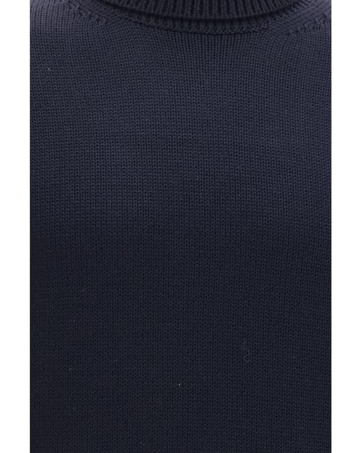 Roberto Collina Blue Turtleneck Wool Sweater for men