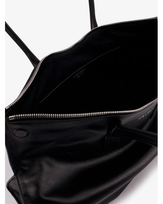 McQueen Black Manta Leather Shoulder Bag With All-Over Metal Details