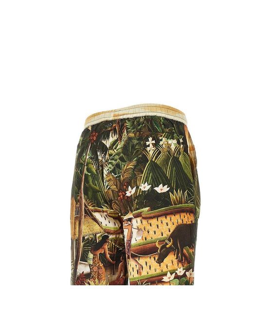 Endless Joy Green 'Subak' Rayon Shorts for men