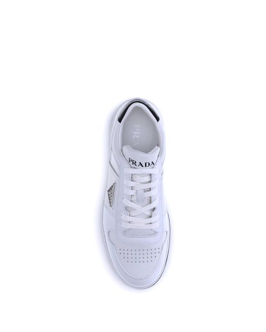 Prada White Leather Sneakers for men