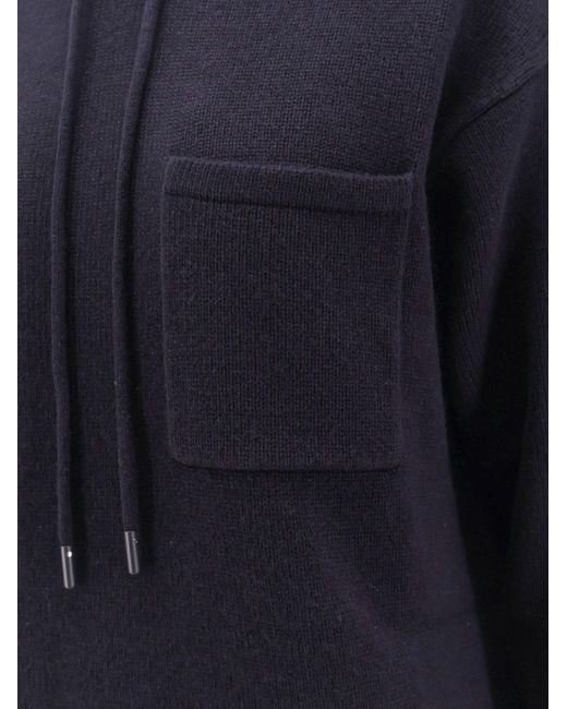 Max Mara Blue Liana Cashmere And Wool Hooded Sweater