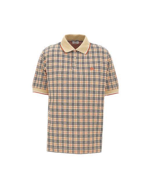 Burberry Natural Check Jersey Polo Shirt for men