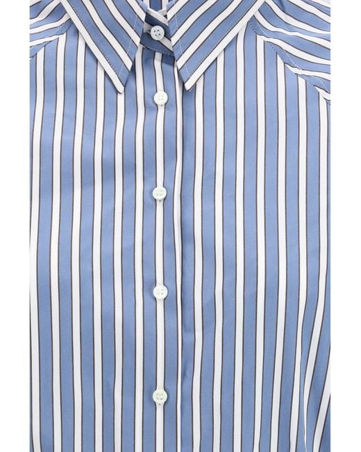 Brunello Cucinelli Blue Shadow Stripe Poplin Shirt