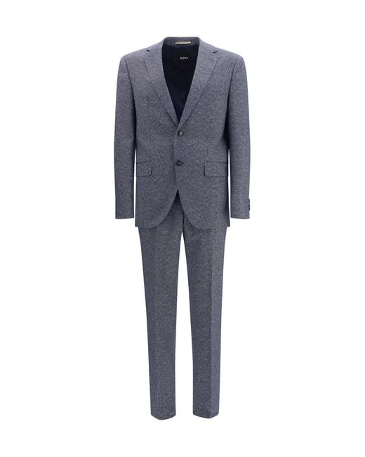 Boss Blue Suit Viscose-Cotton for men