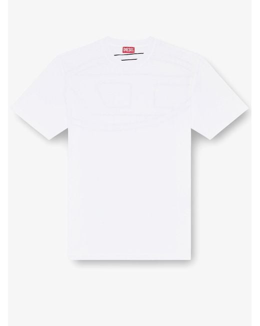 DIESEL White T-Boggy-Megoval-D Cotton T-Shirt for men