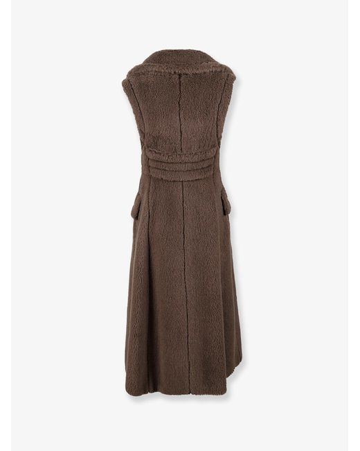 Max Mara Brown Coats Alpaca Lana Seta