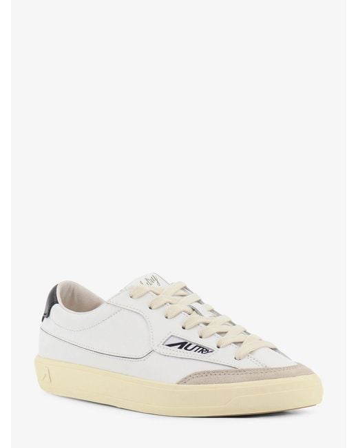 Autry White Windscape Leather Sneakers With Suede Insert