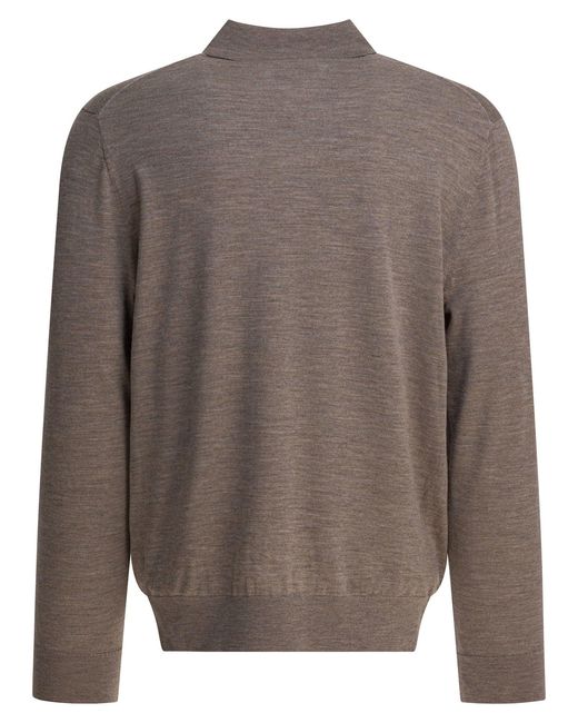 Vince Brown Wool And Cashmere Polo Shirt Polo Shirts for men