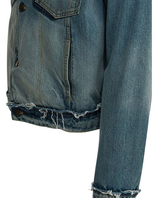 Maison Margiela Blue Worn Denim Efect Jacket