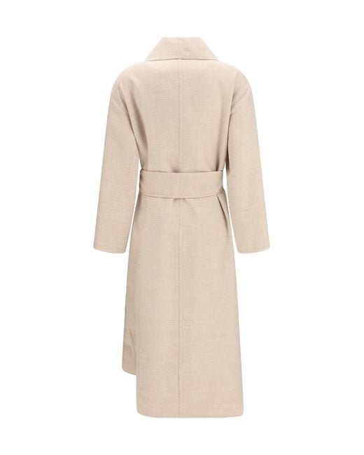 Fabiana Filippi Natural Belted Double Wool Coat