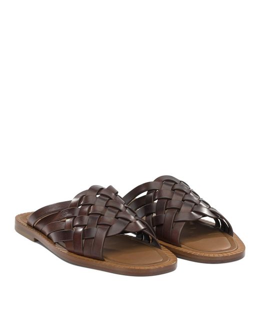 Miu Miu Brown Leather Slides
