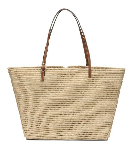 Tory Burch Natural Raffia Cotton Shoulder Bag