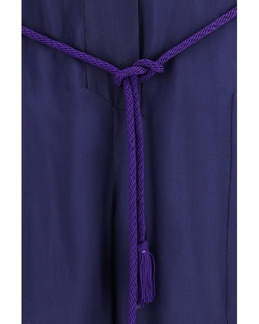 Giorgio Armani Blue Viscose And Silk Gauze Jumpsuit