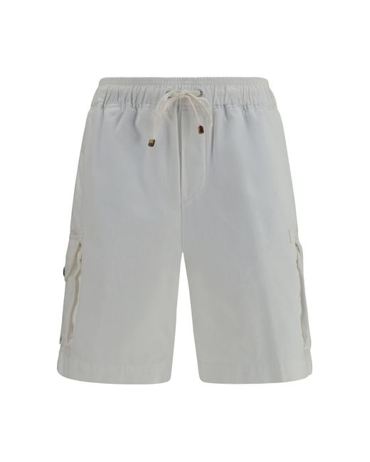 Brunello Cucinelli Gray Cargo Shorts for men