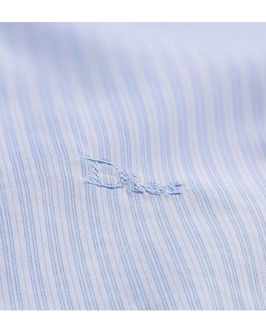 Dior Blue Striped Cotton Shirt for men