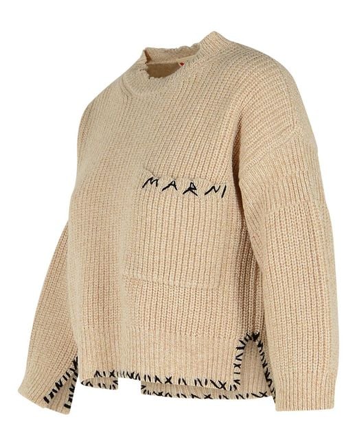 Marni Natural Mouliné Virgin Wool Sweater