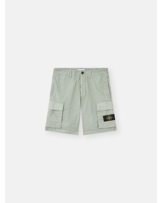 Men's Green Wide Leg Cargo Shorts Trousers