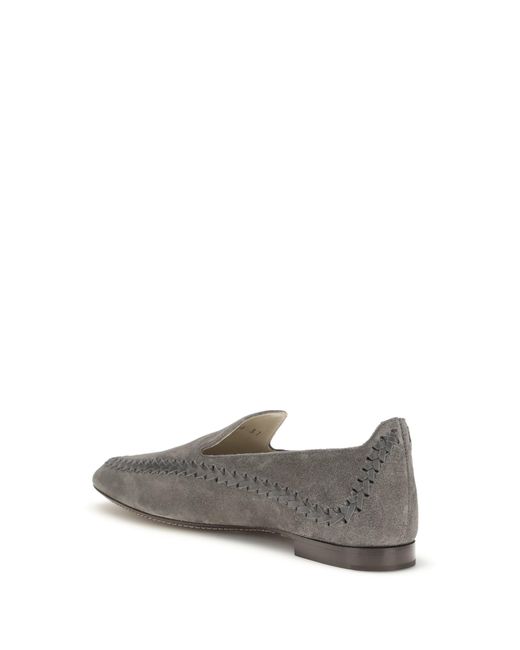 Giorgio Armani Gray Leather Loafers