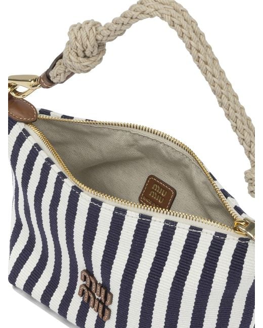 Miu Miu White Small Logo Shoulder Bag