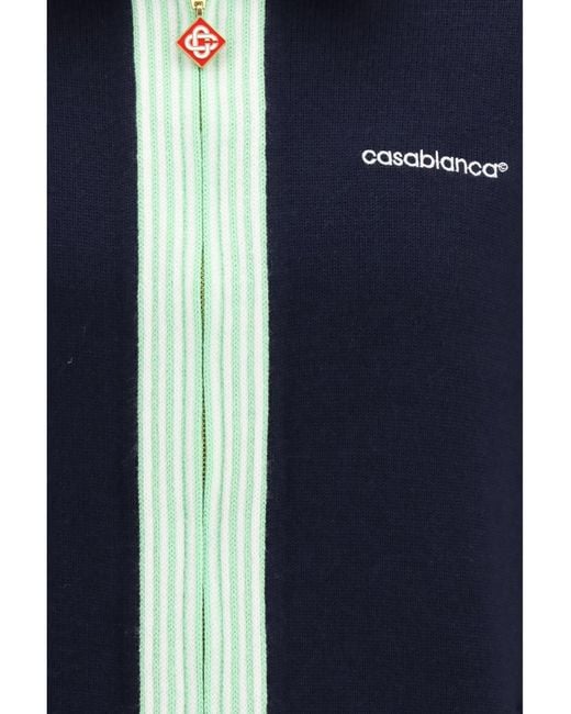 Casablanca Blue Merino Wool Sports Jacket for men