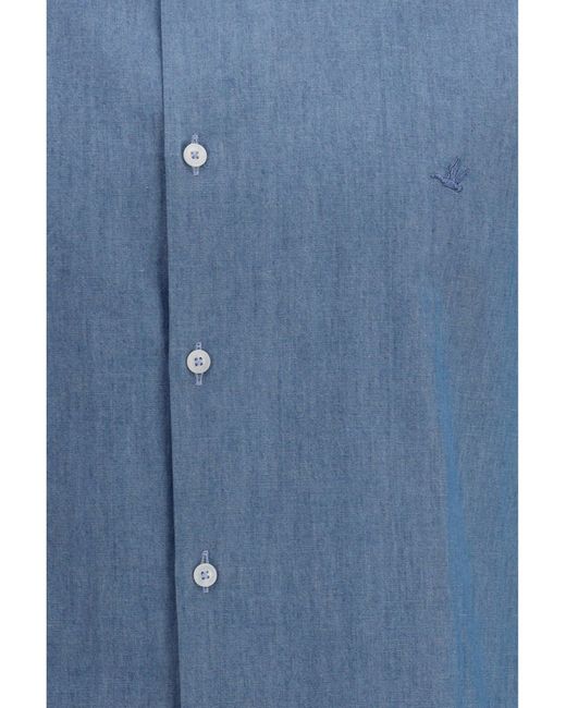 Brooksfield Blue Cotton Shirt for men