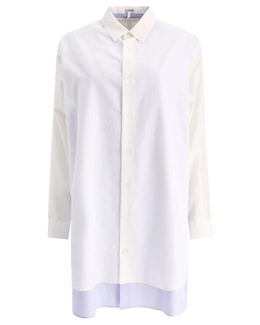 Loewe White Double Layer Chemise Dress