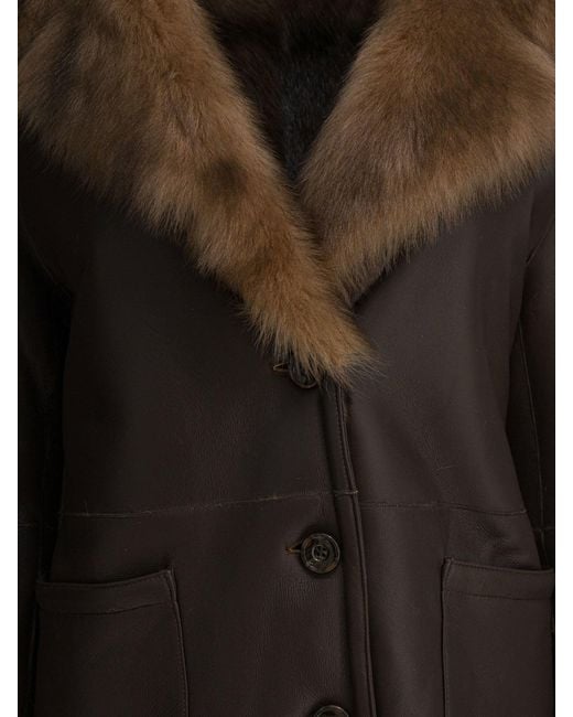 B&amp;W Black Leather Shearling Jacket