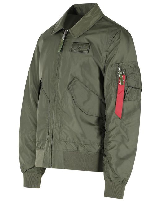 Alpha Industries Green Cwu Nylon Jacket for men