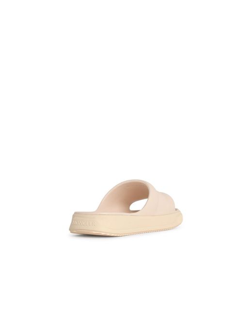 Moncler White Altive' Ivory Rubber Slides