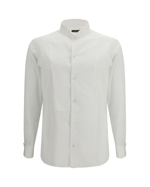 Tom Ford White Cotton Shirt With Regular Fit for men