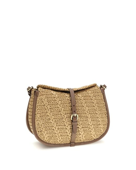 Etro White Raffia Crochet Pony Shoulder Bag