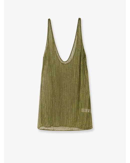 VENUJA Green Short Dress Rhinestones