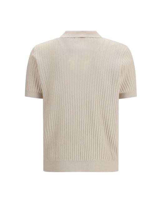Roberto Collina White Polo Shirt Ribbed for men