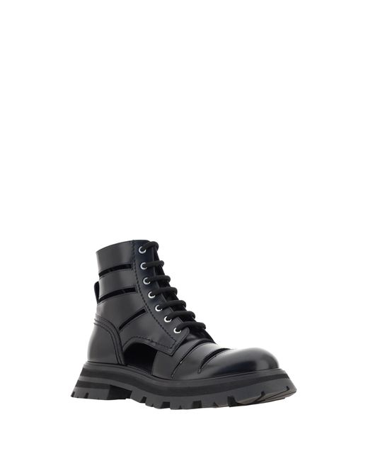 McQueen White Wander Combat Boots