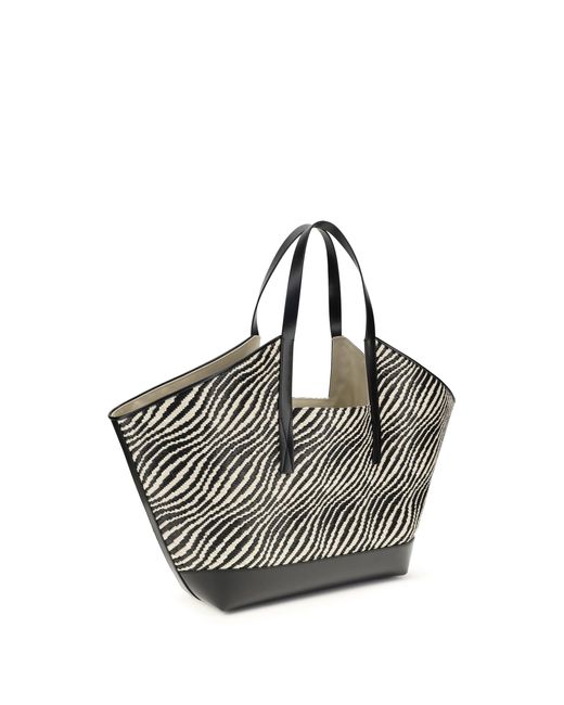Marni Multicolor Raffia Effect Fabric Tote Bag