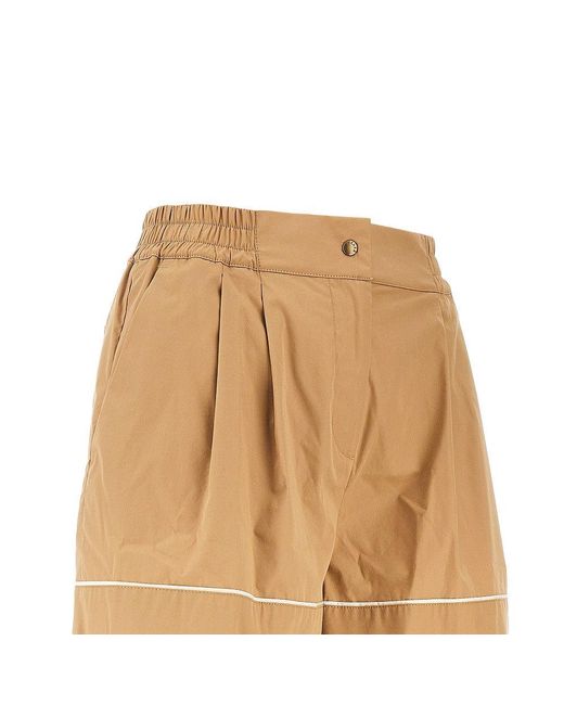 Moncler Natural Cotton-Blend High-Rise Shorts