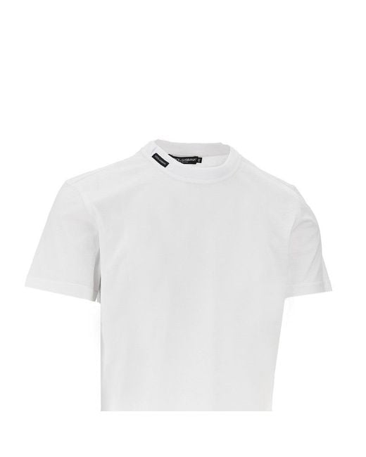 Dolce & Gabbana White Dolce&Gabbana Double Crewneck T-Shirt for men