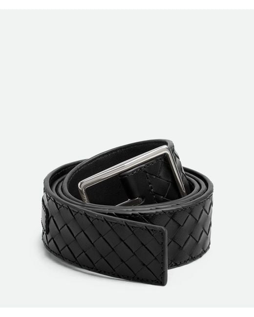 Bottega Veneta Black Leather Belt for men