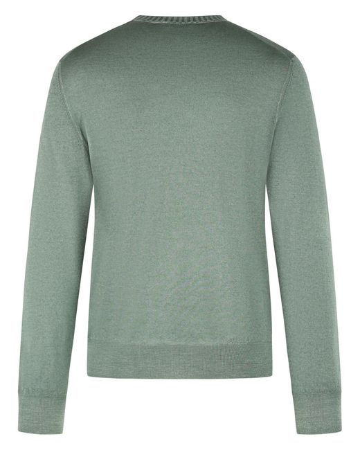Gran Sasso Green Virgin Wool Sweater for men
