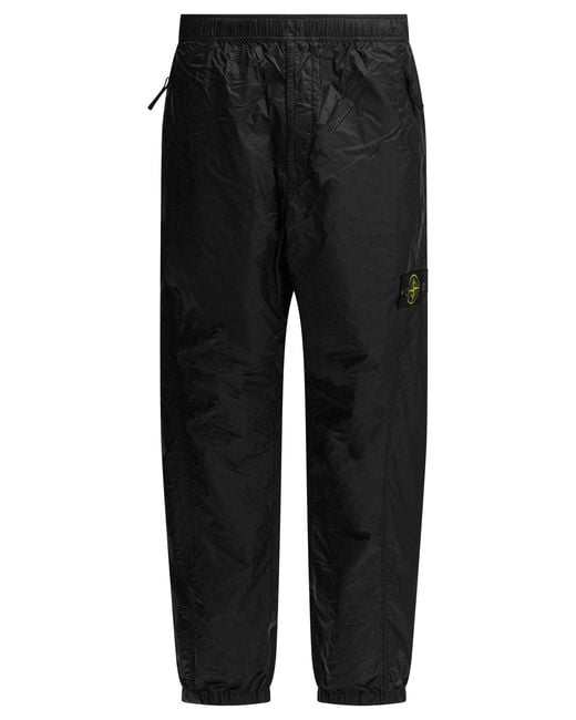 Stone Island Black Cargo Pants With Logo for men